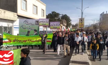 راهپیمایی مردم شیعه و سنی در روستاهای خواف