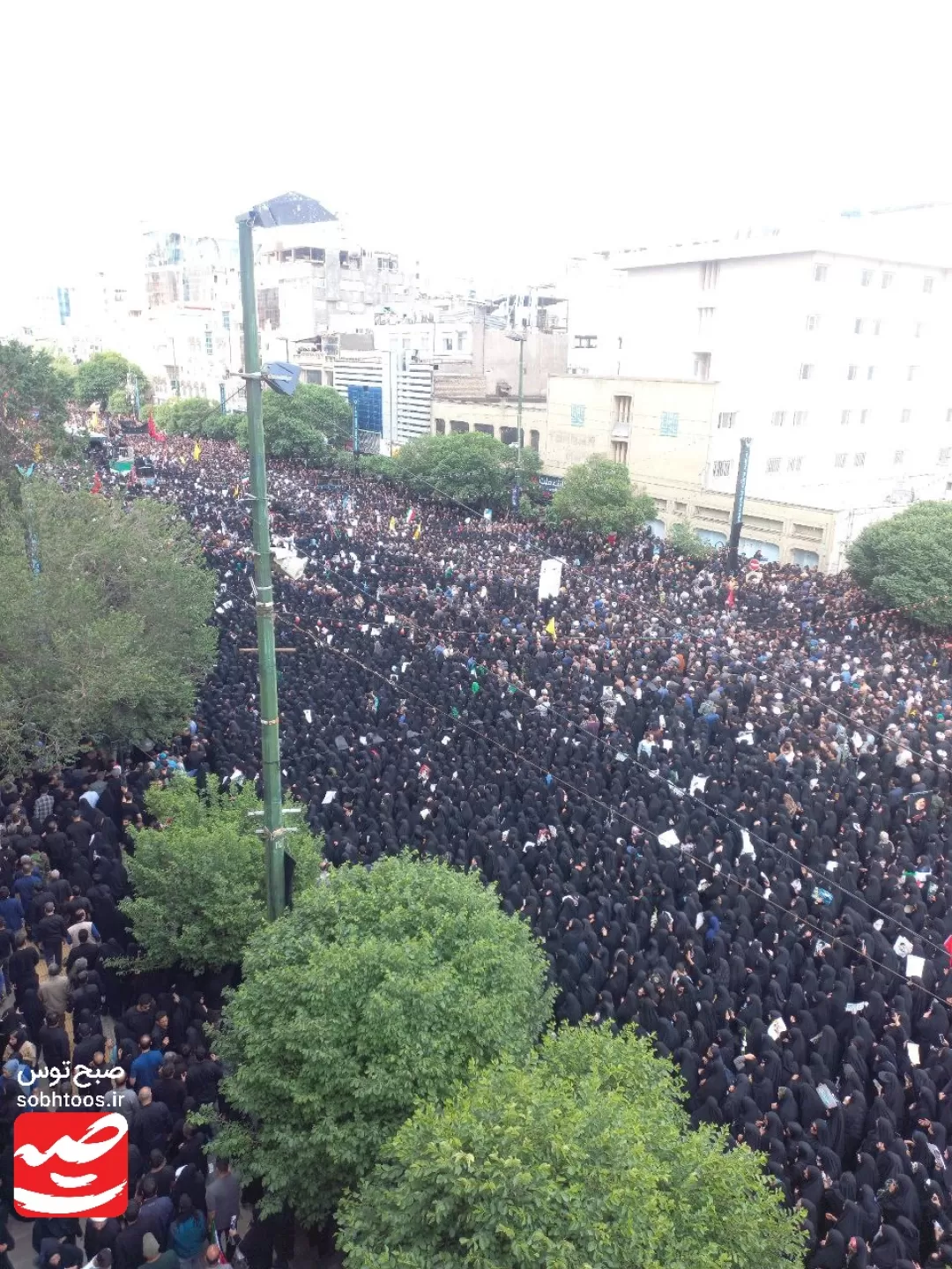 نمایی دیگر از تشییع شهید جمهور در مشهد