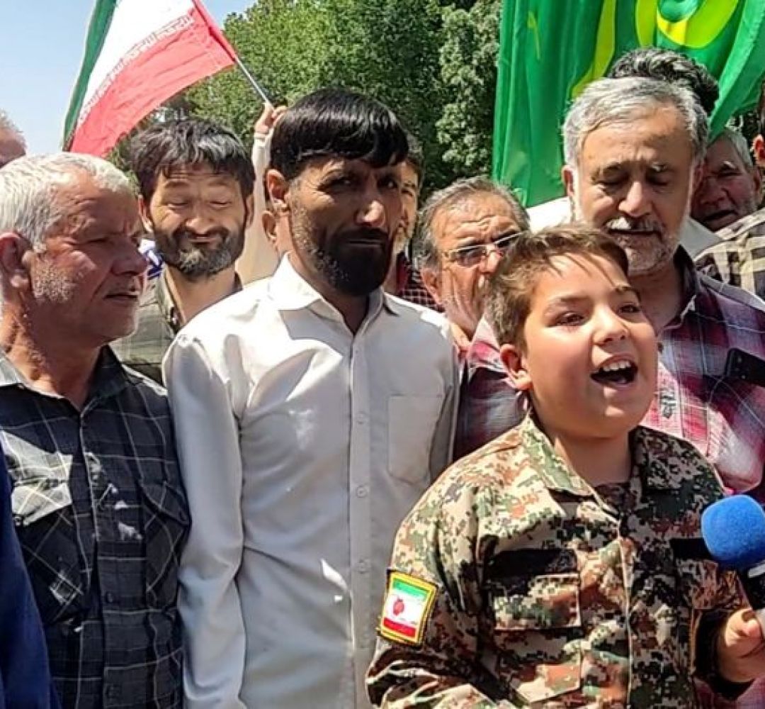 رجزخوانی حماسی نوجوان نیشابوری در محکومیت اسرائیل