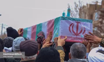 تشییع شهید گمنام دفاع مقدس در سرخس