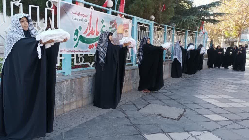 برگزاری نمایش خیابانی کودکان مظلوم غزه در نیشابور