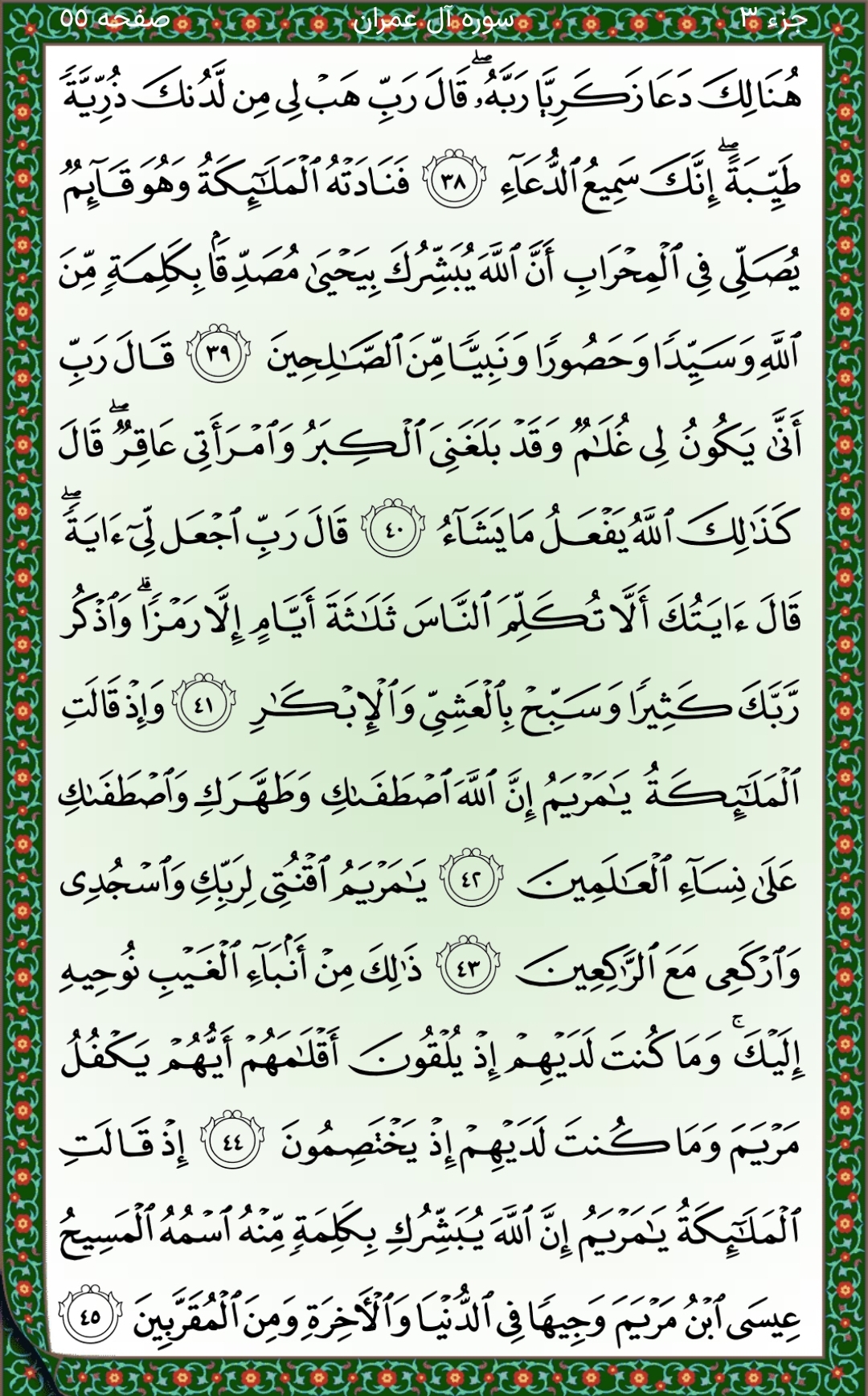 سوره آل‌عمران صفحه‌ ۵۵