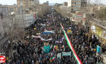 تصاویر هوایی راهپیمایی 22 بهمن در کاشمر