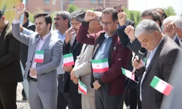 تجمع دانشجویان نیشابوری در حمایت از دانشجویان آمریکا