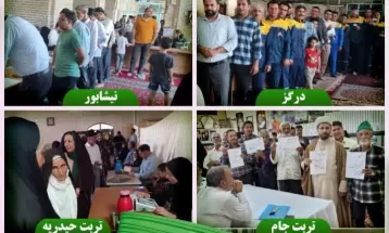 شکوه حضور مردم شهرستان‌های خراسان رضوی در انتخابات