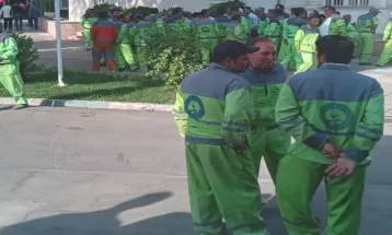 تجمع اعتراضی جمعی از پاکبانان نیشابوری