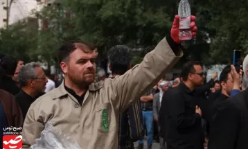 نمایی دیگر از تشییع شهید جمهور در مشهد