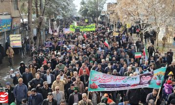 همبستگی مردم خلیل‌آباد در جشن انقلاب