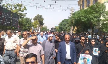 مراسم تشییع پیکر شهید مهدی حجت‌پناه در سبزوار