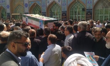 مراسم تشییع پیکر شهید مهدی حجت‌پناه در سبزوار