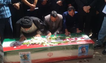 مراسم تشییع پیکر شهید مهدی حجت‌پناه در سبزوار