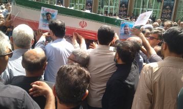 مراسم تشییع پیکر شهید مهدی حجت‌پناه در سبزوار