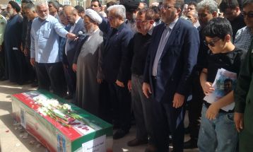 مراسم تشییع پیکر شهید مهدی حجت‌پناه در سبزوار